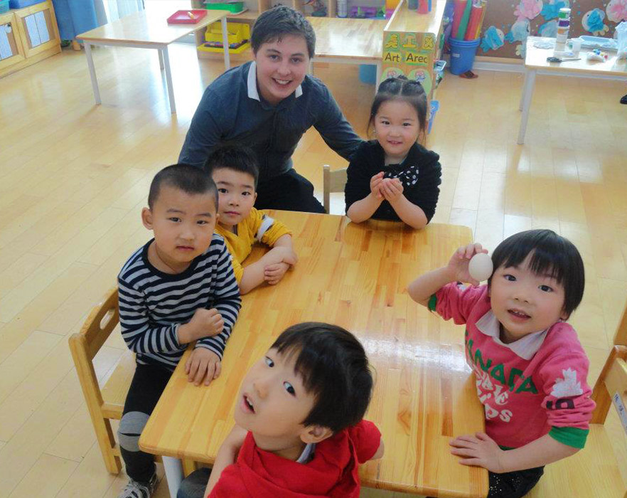 TEFL teacher in classroom with students