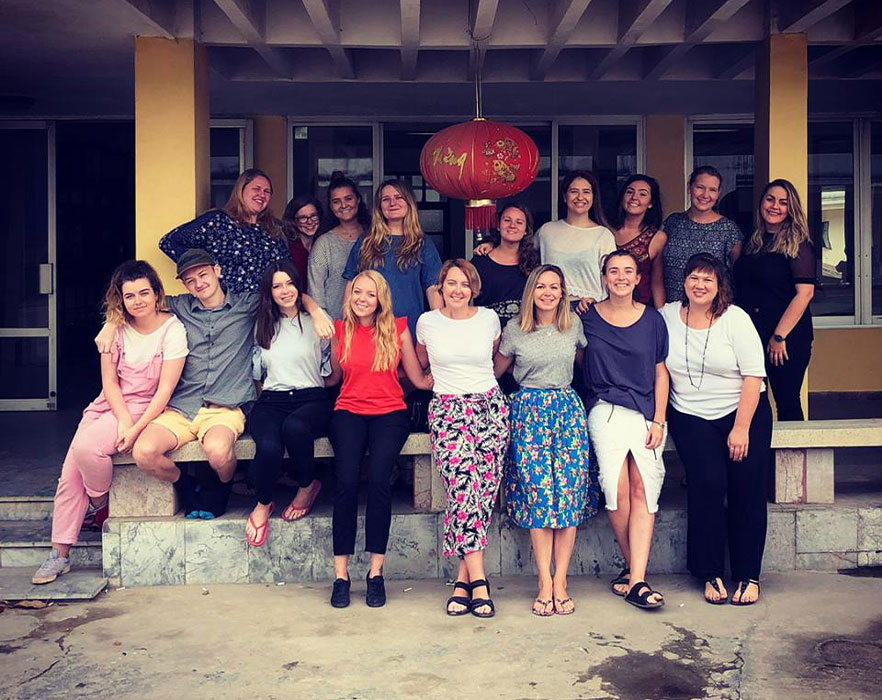 Vietnam TEFL interns on Womens day - Hanoi, Vietnam