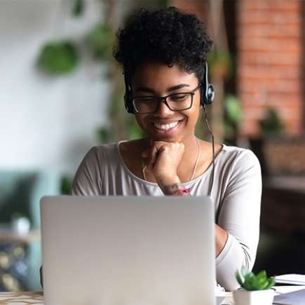 Girl working on laptop