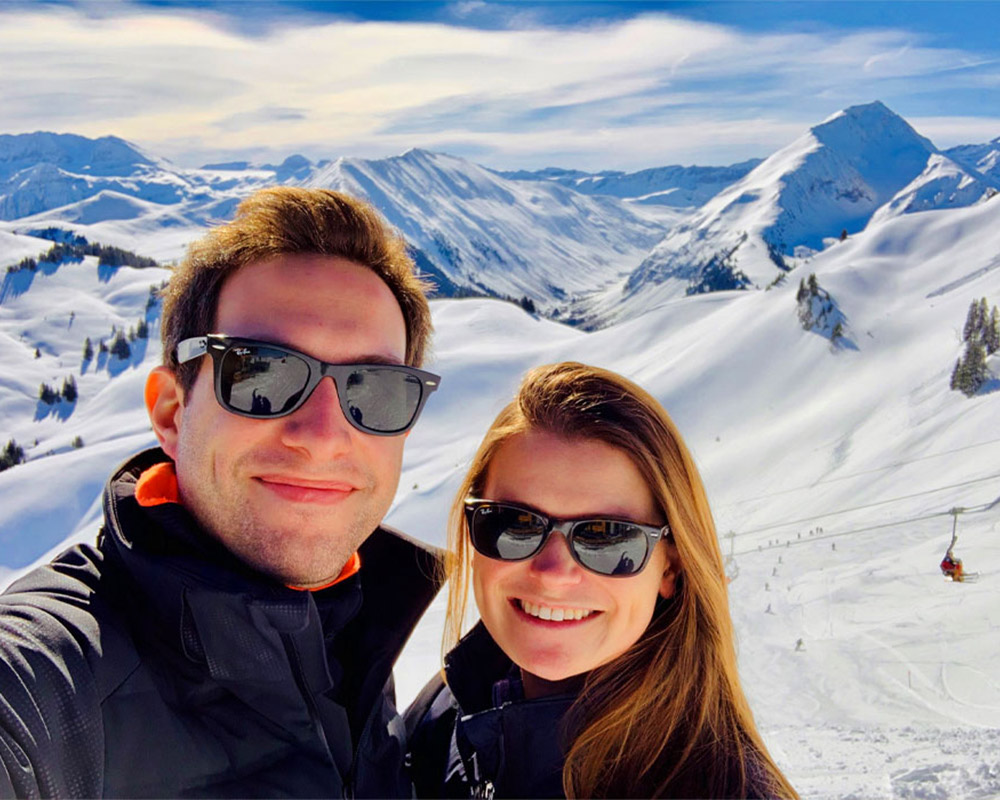 Jenny and husband in Switzerland