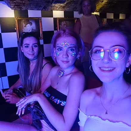 Josie and friends on a night out