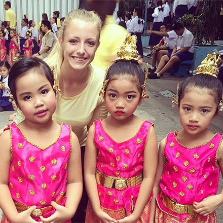 Laura with her Thai students