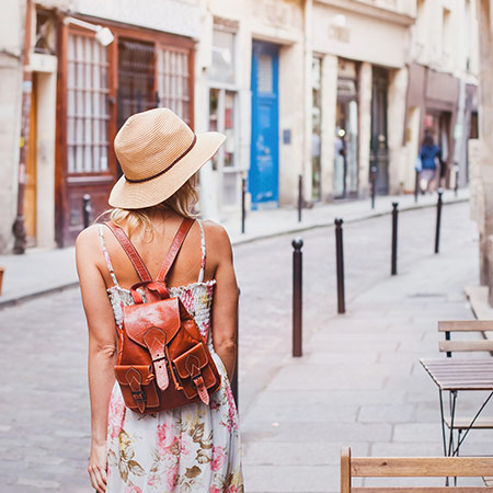 Woman tourist in Europe