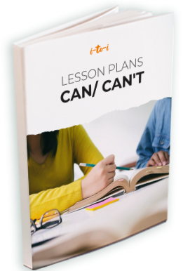 using can/ can't lesson plan ebook mockup