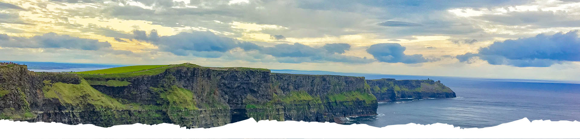 landscape image of cliffs and sea in Ireland