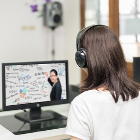 student watching tefl teacher on computer