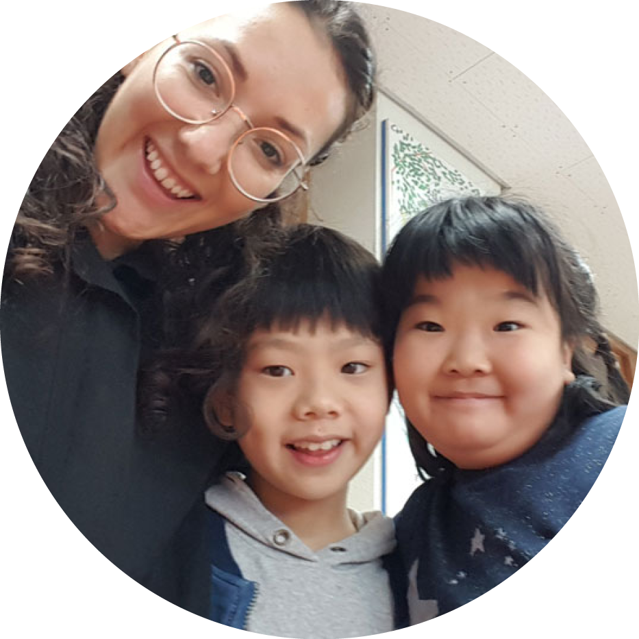 TEFL teacher with students in South Korea