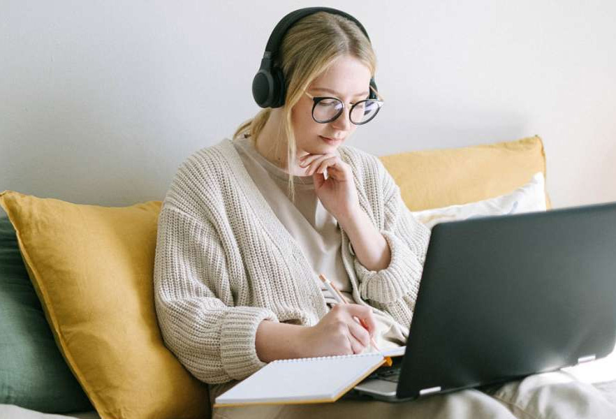 Girl using laptop