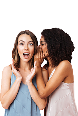 girls whispering to eachother