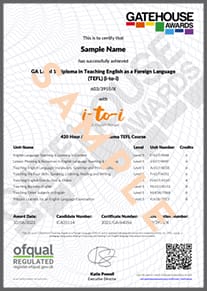 Example TEFL Diploma Certificate