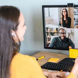 woman teaching over zoom