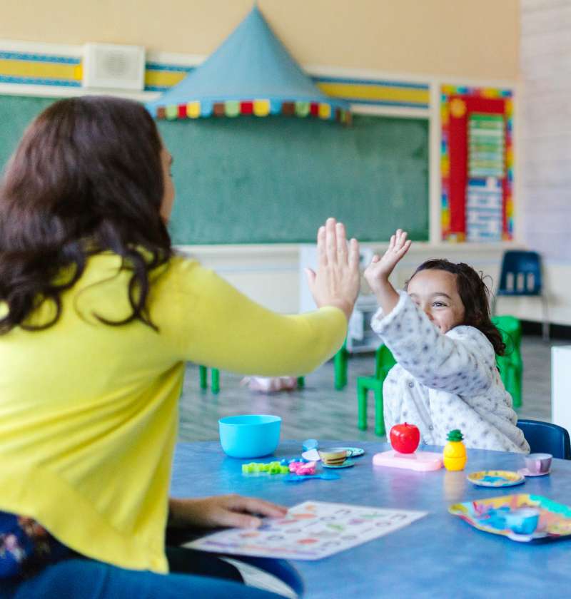 cover teacher with student