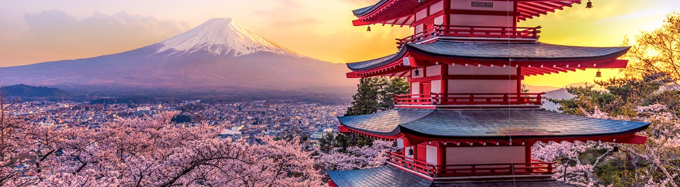 Mount Fuji with Pagoda in the foreground