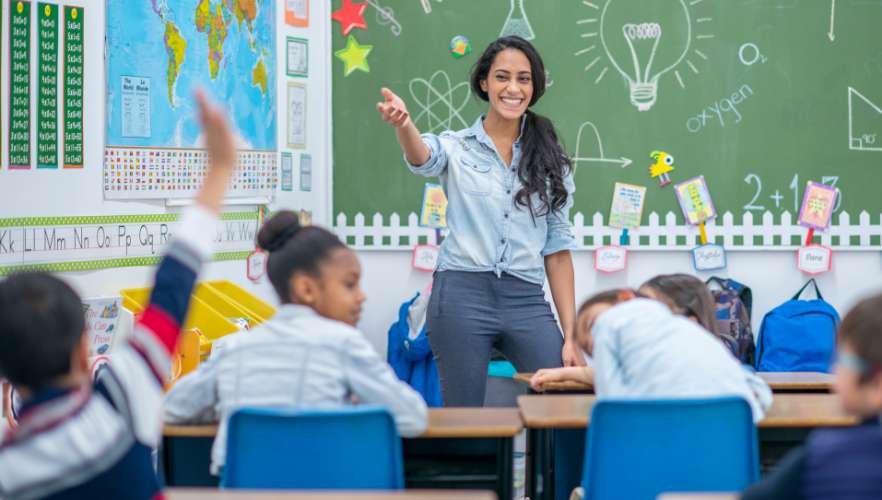 female teaching smiling